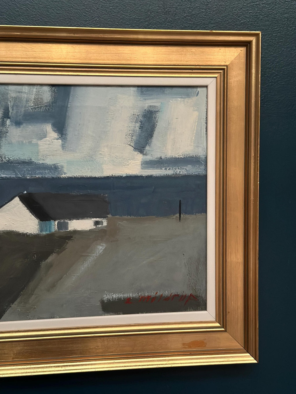 “Coastal Motif with Houses” by Egon Møldrup