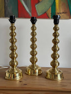 Pair of Mid Century Swedish Brass Lamps by Enco