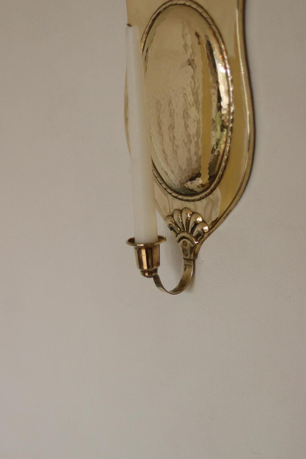 Pair Of Mid Century Swedish Brass Sconces