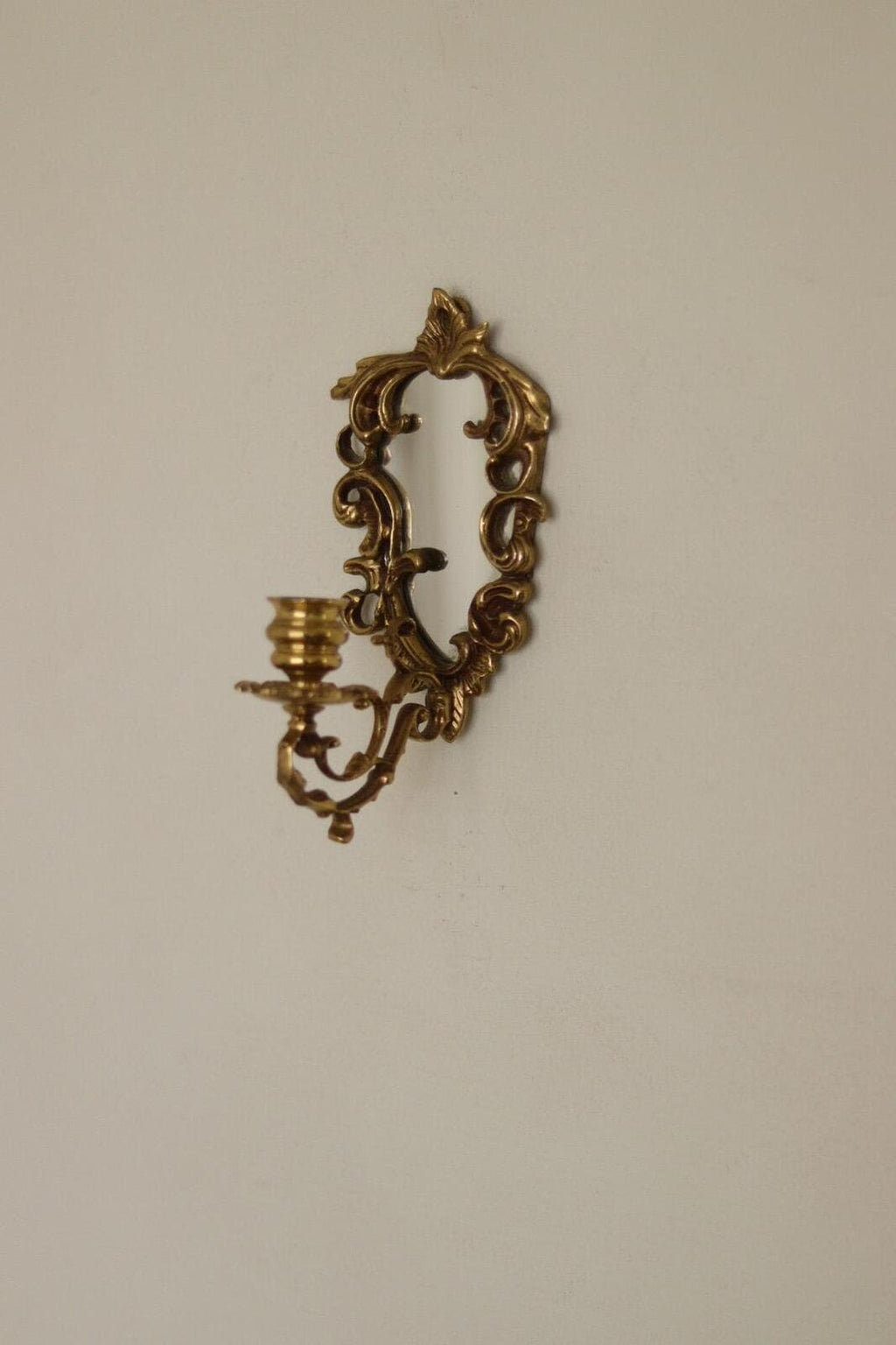 Pair of Mid-Century Swedish Brass Sconces with Mirrors