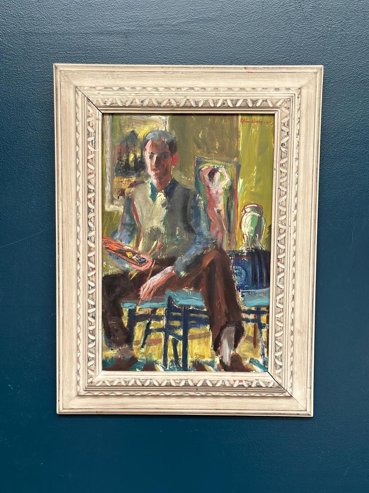 “Artist in His Studio” by Einar Lindberg (1916–1993)