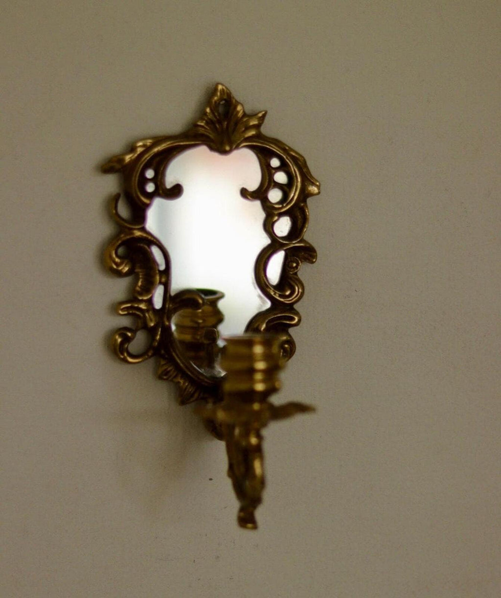 Pair of Mid-Century Swedish Brass Sconces with Mirrors