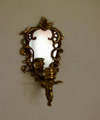 Pair of Mid-Century Swedish Brass Sconces with Mirrors