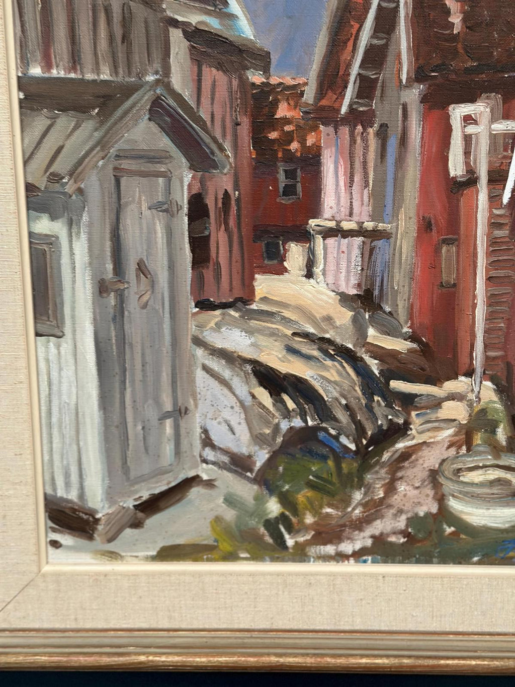 “Red Cottages by Coast”