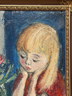 “Girl in Thought with Tulips” by Alf Forslund
