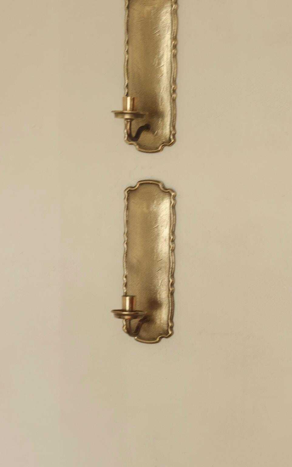 Pair Of Mid Century Style Swedish Brass Sconces by Scandia