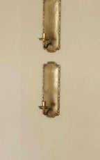 Pair Of Mid Century Style Swedish Brass Sconces by Scandia