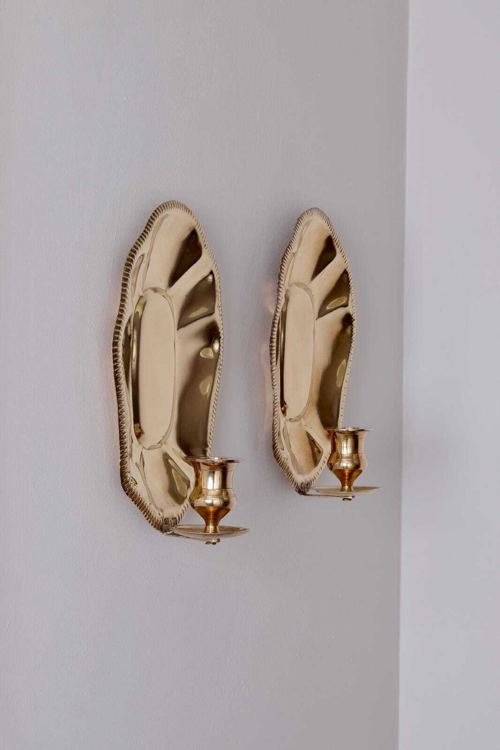 Pair Of Mid-Century Swedish Brass Sconces