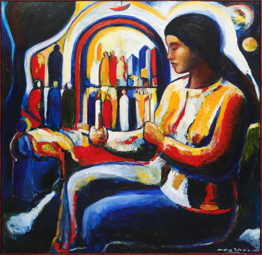 “Woman with Candle” by Anders Wollin