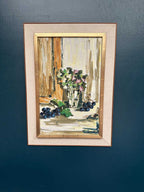 Original Swedish Oil on Canvas – “Still Life with Flowers and Grapes” by Aldo Altomare – Vintage & Framed – 64 × 46 cm (25.2" × 18.1")