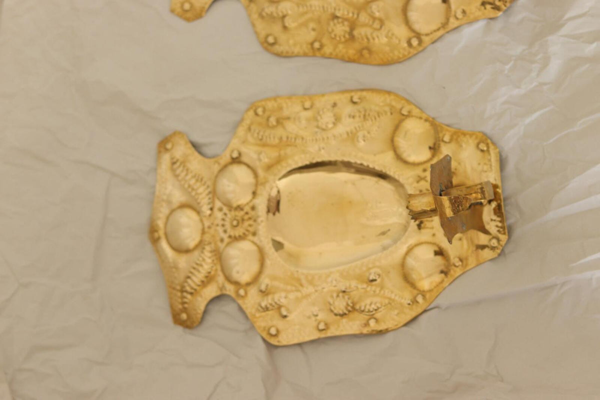 Baroque Style Mid-Century Brass Swedish Sconces