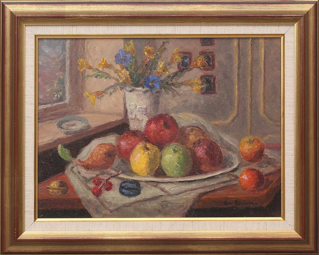 “Still Life with Vase and Fruits” by Christian Rhode