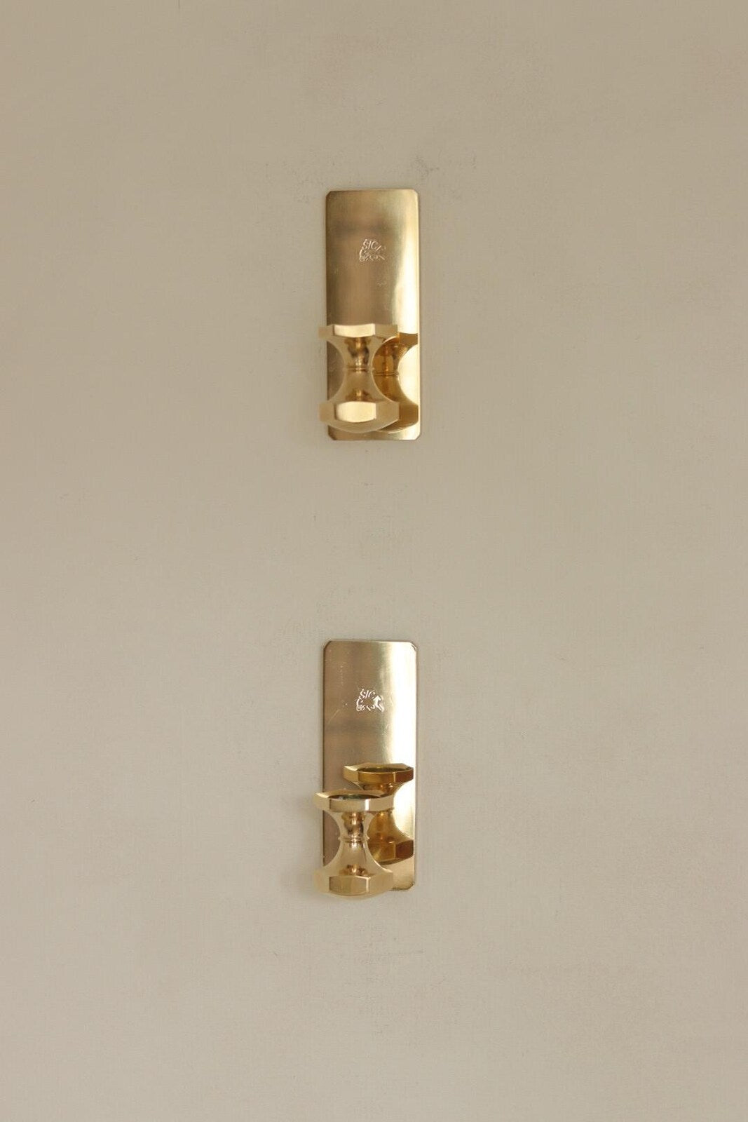 Pair Of Swedish Brass Sconces By GUSUM 1991