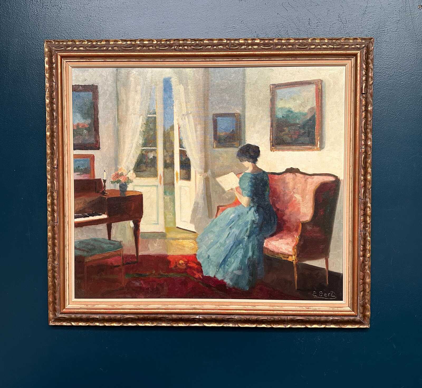“Interior with Woman” by Edit Gert (1906–1983)