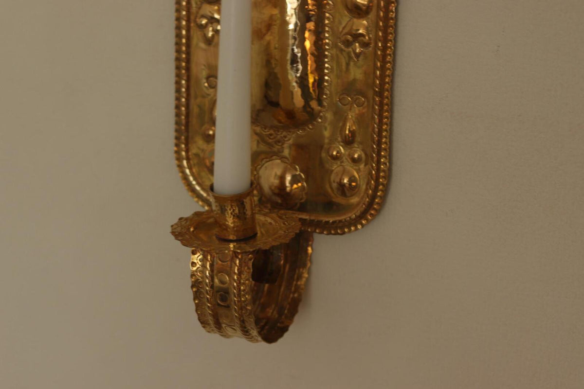 Pair Of Mid Century Swedish Brass Sconces