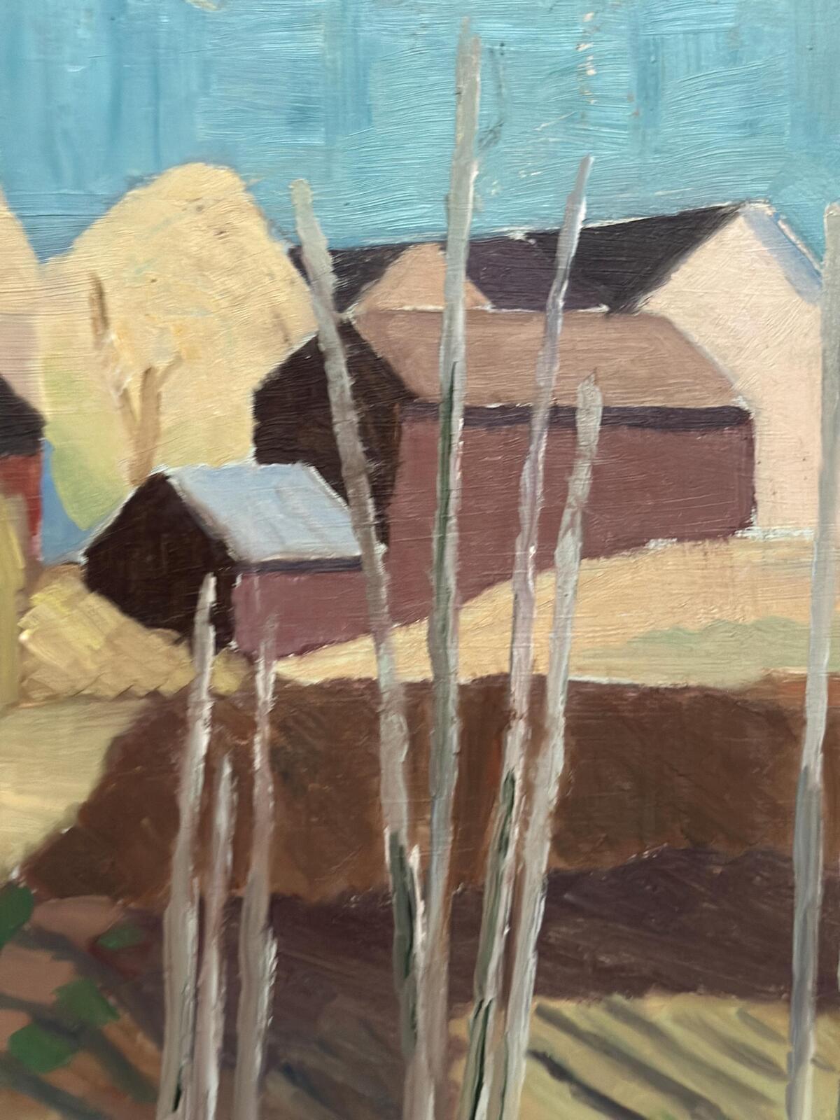 Huts Behind the Trees