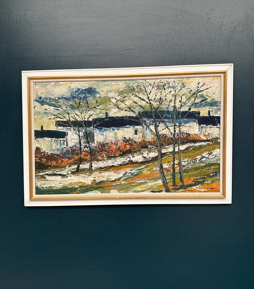 “Landscape with Houses and Trees” by Stig Hallblom