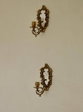 Pair of Mid-Century Swedish Brass Sconces with Mirrors