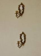 Pair of Mid-Century Swedish Brass Sconces with Mirrors