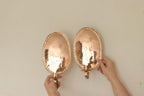 Pair of Swedish Copper Oval Wall Sconces