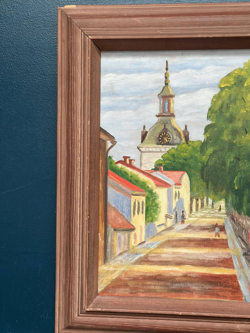 “City Street with Church Tower” by Kerstin Grufman
