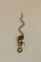 Pair of Egyptian Revival Style Engraved Brass Cobra Sconces