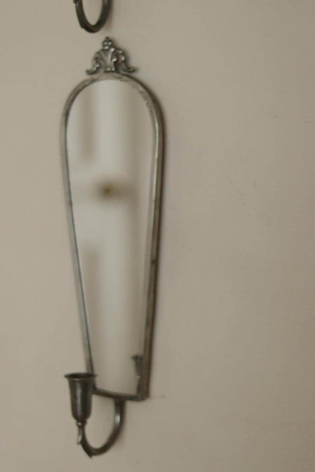 Pair of Mid Century Swedish Pewter Sconces with Mirror By Svenskt - Tenn