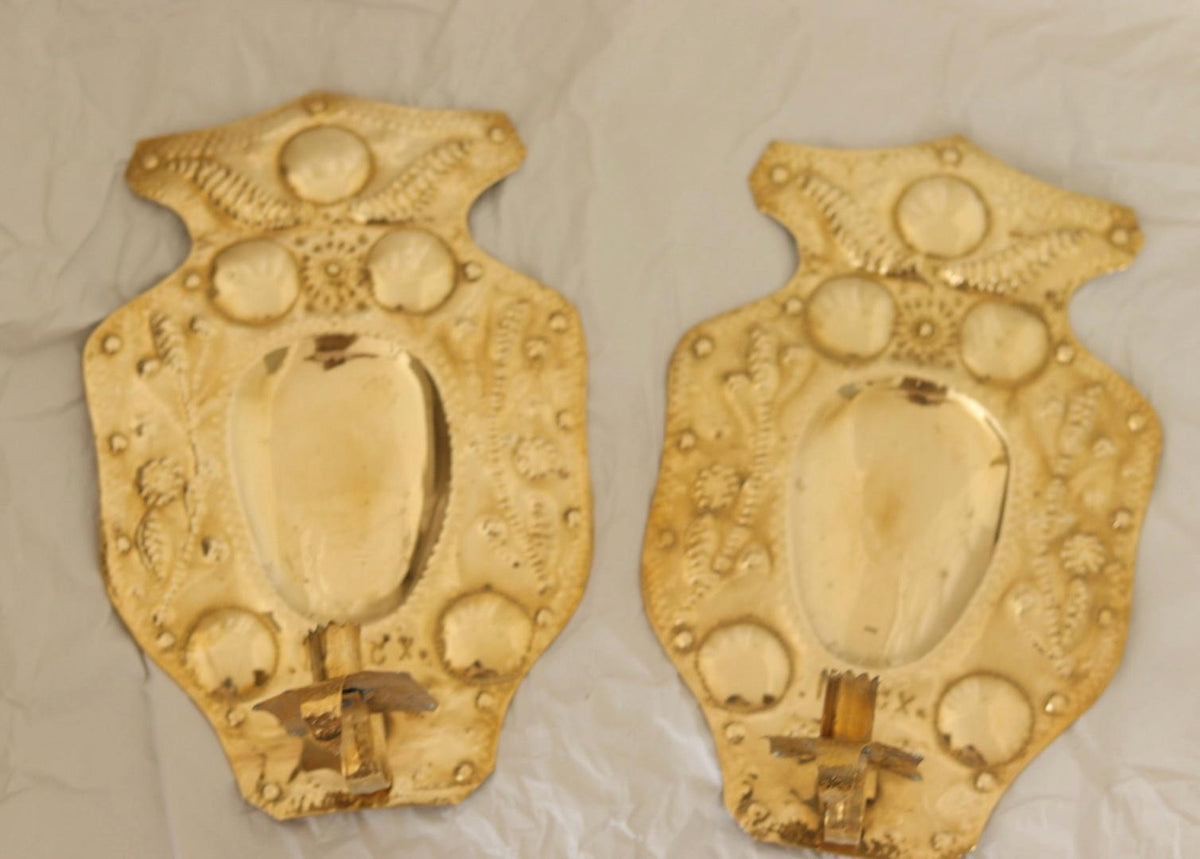 Baroque Style Mid-Century Brass Swedish Sconces