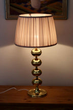 Tall Swedish Brass Bobbin lamp by Borens Borås
