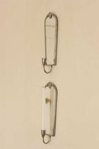 Pair of Mid Century Swedish Pewter Sconces with Mirror