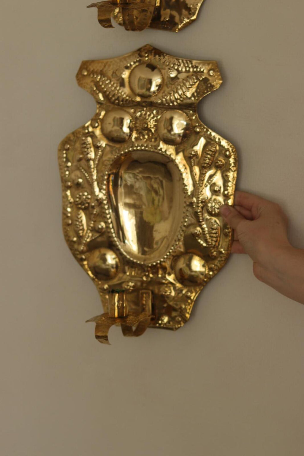 Baroque Style Mid-Century Brass Swedish Sconces
