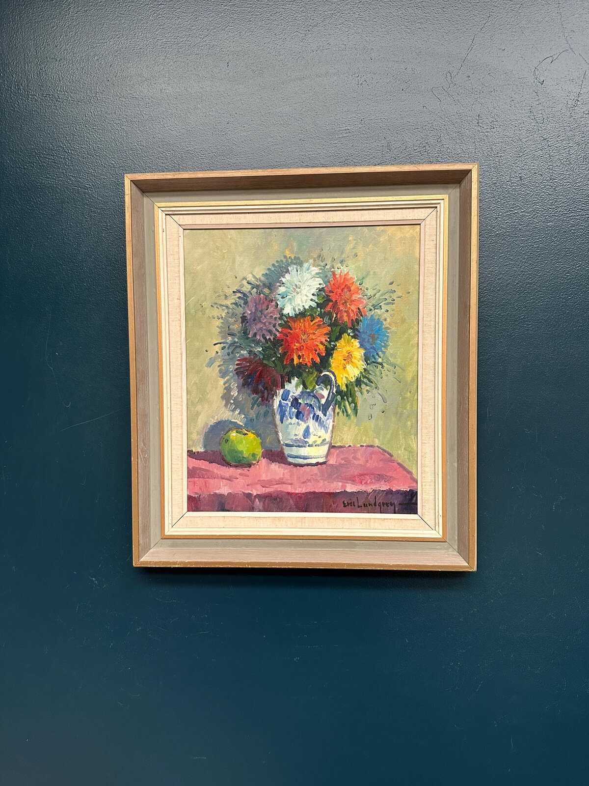 “Asters in Ceramic Vase” by Eric Lundgren