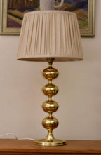 Tall Swedish Brass Bobbin lamp by Borens Borås