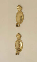 Pair Of Mid Century Swedish Brass Sconces Dated 1944
