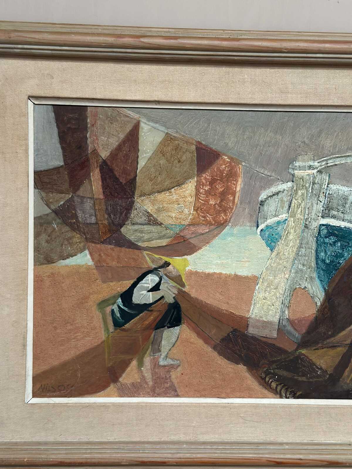 “Figure with Boats” by Nils Öst (1908–1982)