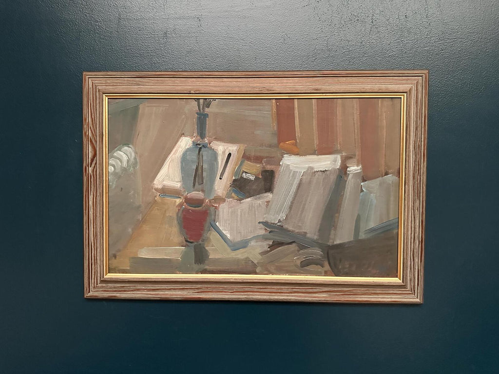 “Vase and Books” by Gösta Stawåsen