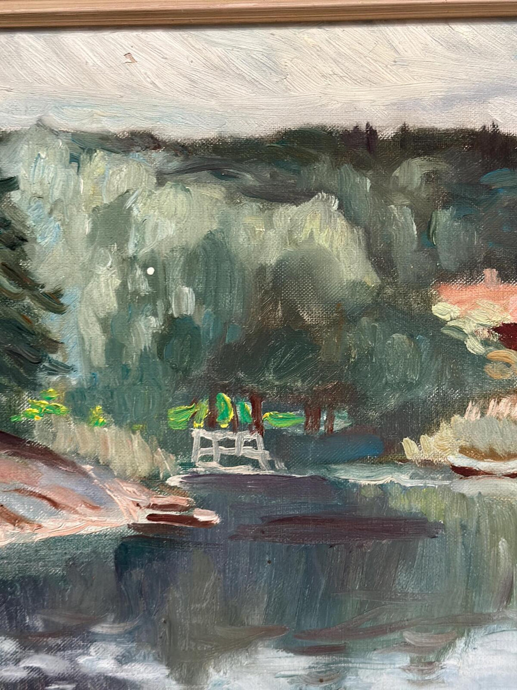 “Lake with Houses” by G. Arner