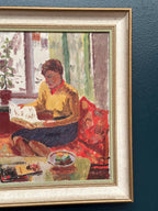 “Woman Reading Book” by Einar Emland (1916–1994)
