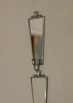 Pair of Mid Century Swedish Pewter Sconces with Mirror