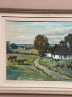 “Farms with Grazing Cows” by Hjalmar Lindblom