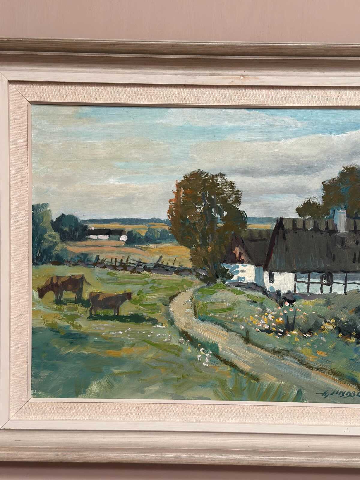 “Farms with Grazing Cows” by Hjalmar Lindblom