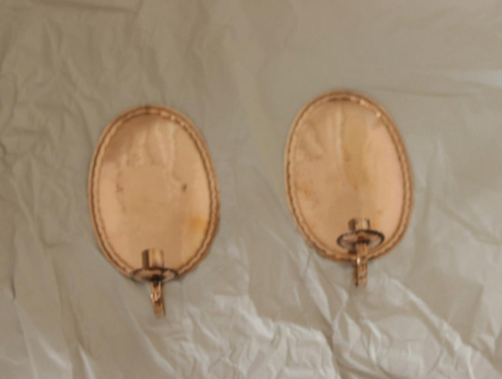 Pair of Swedish Copper Oval Wall Sconces