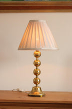 Pair of Vintage Swedish Brass Bobbin Table Lamp By Aneta