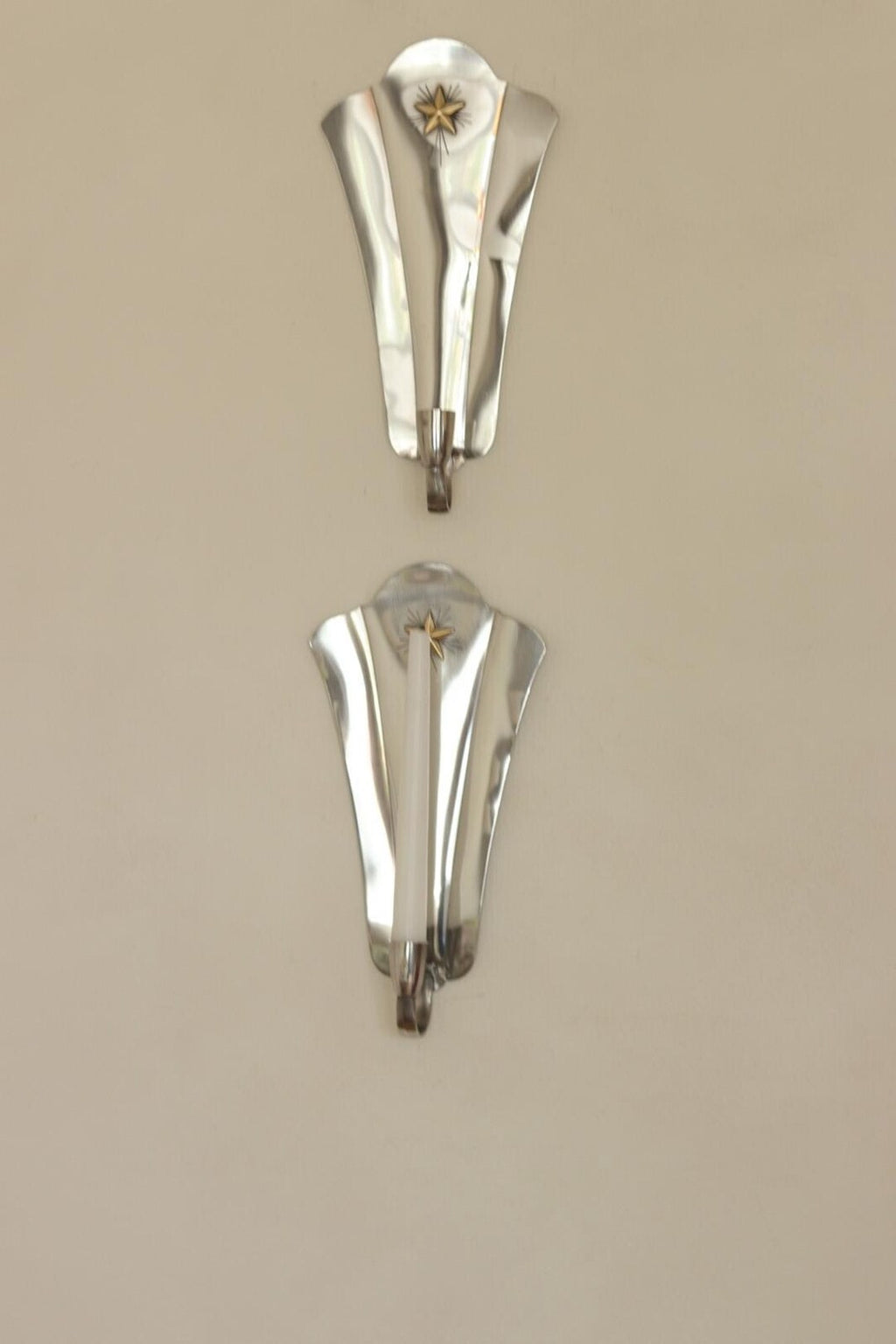 Pair Of Mid Century Swedish Pewter Sconces