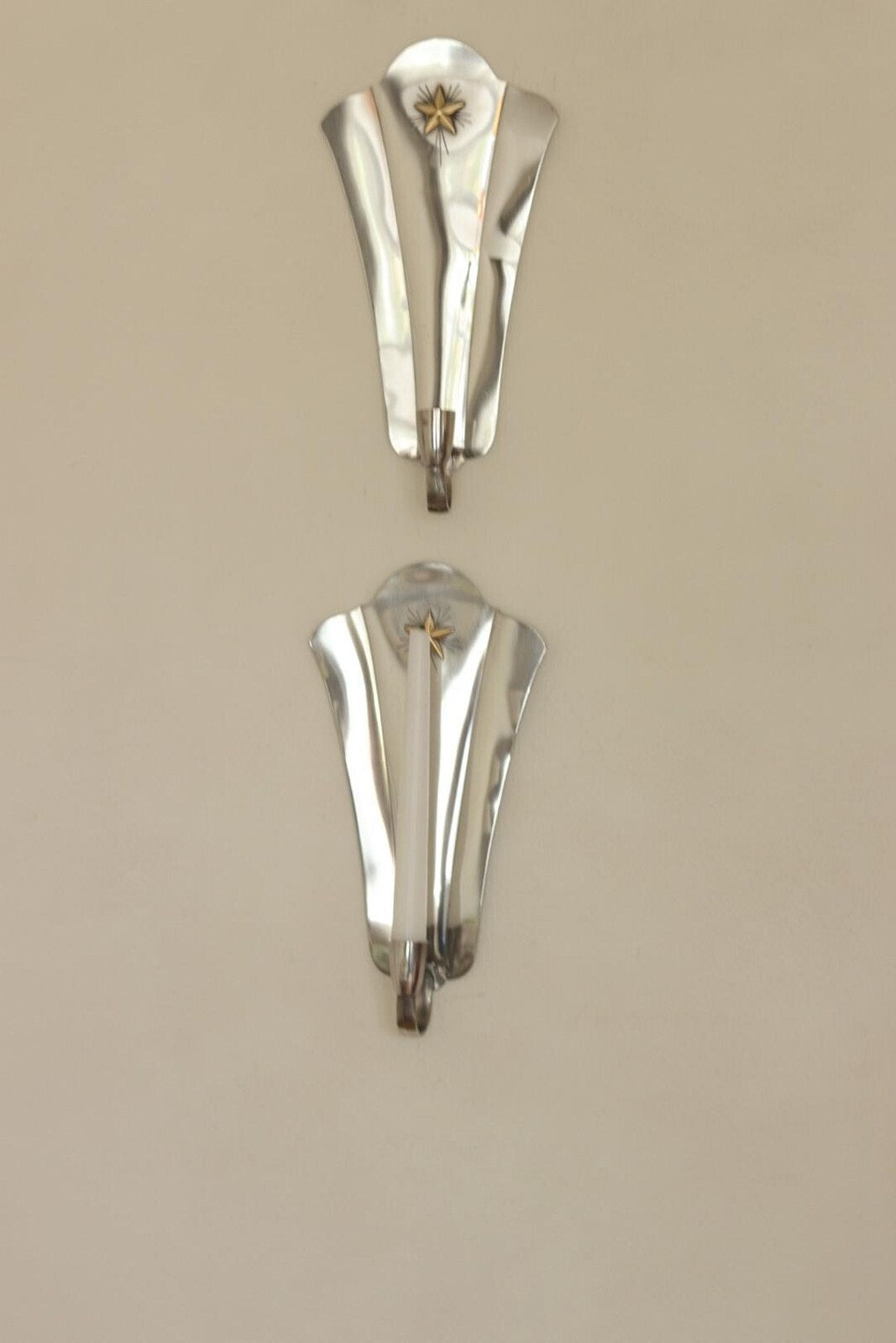 Pair Of Mid Century Swedish Pewter Sconces