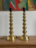 Pair of Mid Century Swedish Brass Lamps by Enco