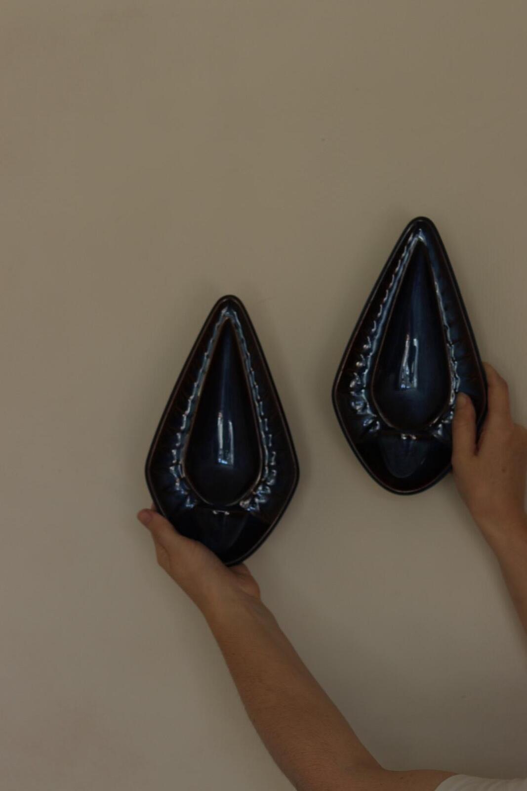 Pair Of Mid Century Danish Ceramic Sconces by Einar Johansen for Søholm Stentøj