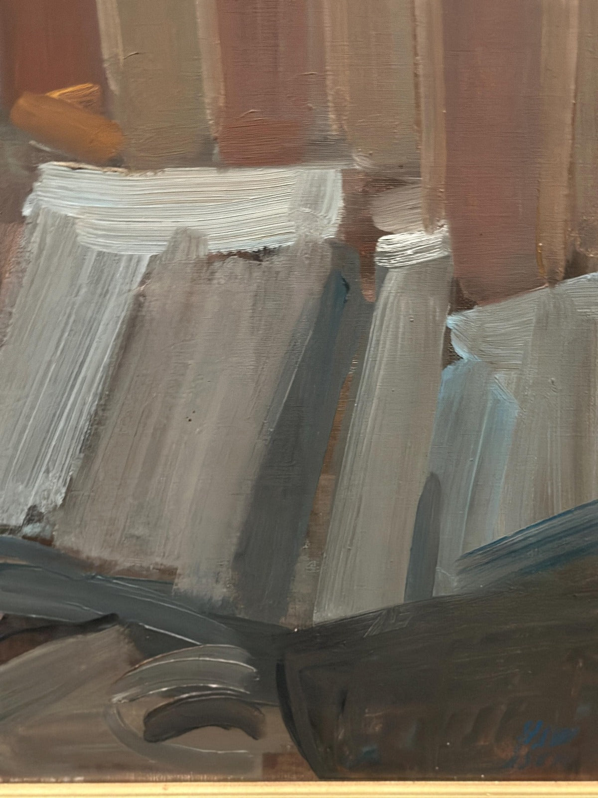 “Vase and Books” by Gösta Stawåsen