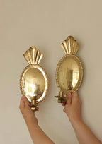 Pair Of Mid Century Swedish Brass Sconces Dated 1944