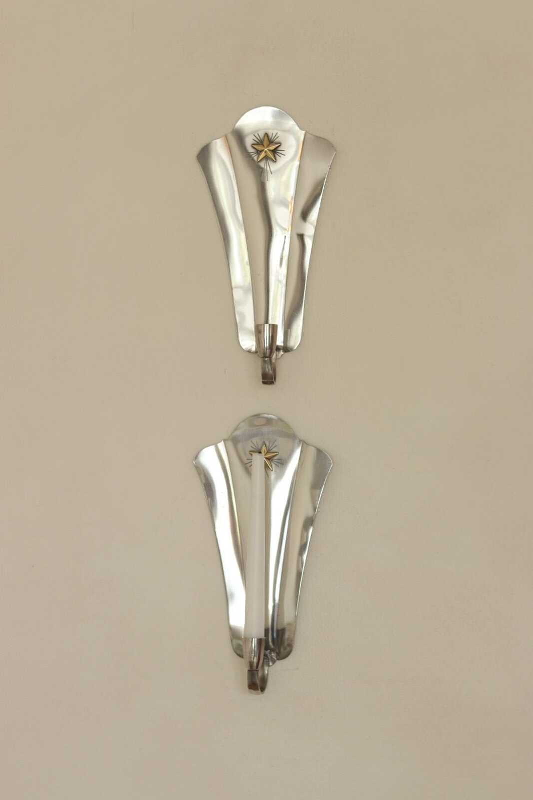 Pair Of Mid Century Swedish Pewter Sconces by GAB Sweden 1930s